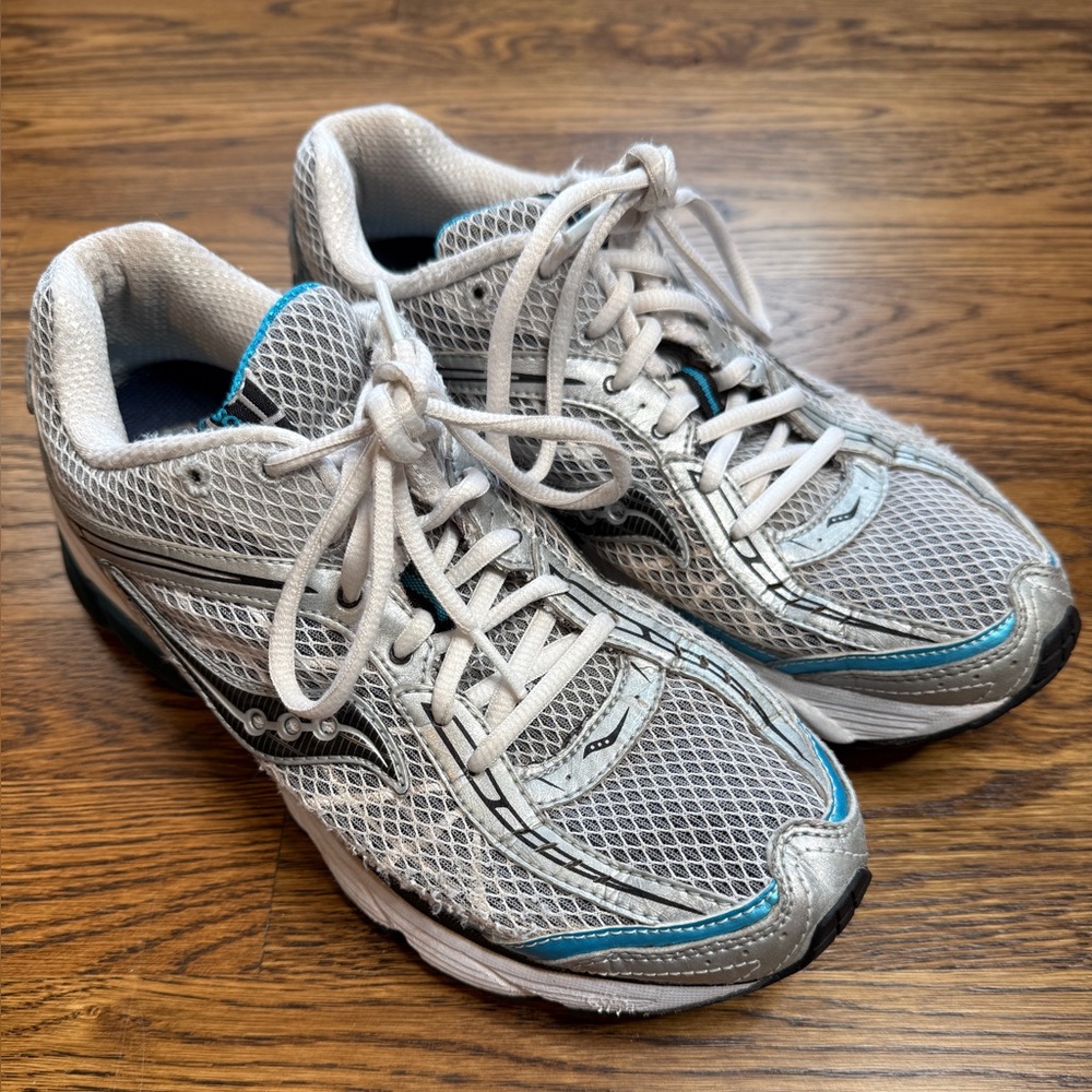 SAUCONY Grid Gray/ Silver Blue Athletic Women’s Running Shoes 8.5